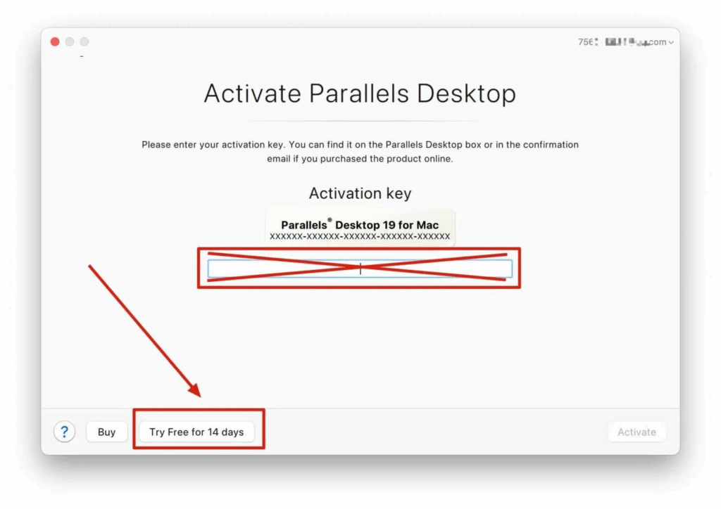 Activate a Parallels