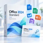 Microsoft Office 2024 Standard box with a digital licence card