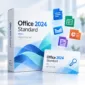 Microsoft Office 2024 Standard box with a digital licence card